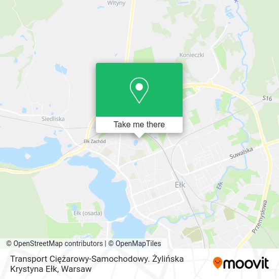 Transport Ciężarowy-Samochodowy. Żylińska Krystyna Ełk map