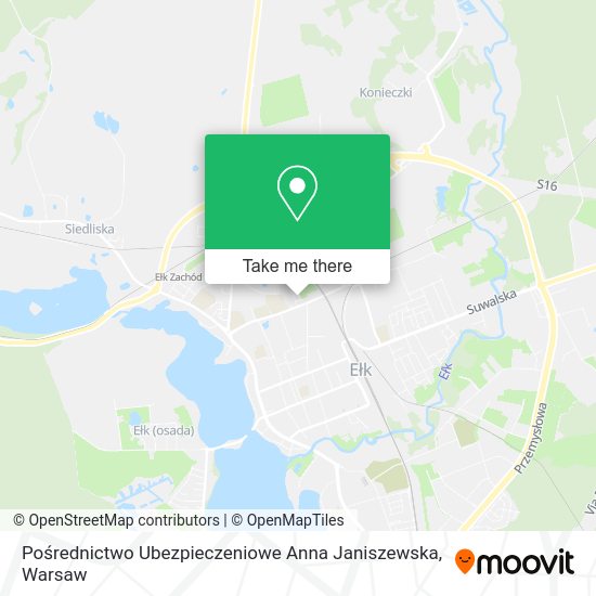 Pośrednictwo Ubezpieczeniowe Anna Janiszewska map