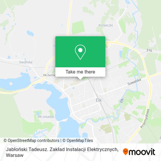 Jabłoński Tadeusz. Zakład Instalacji Elektrycznych map