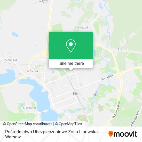 Pośrednictwo Ubezpieczeniowe Zofia Lipowska map