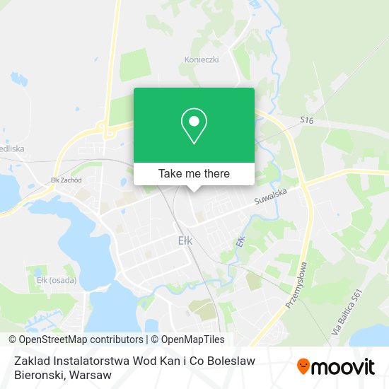 Zaklad Instalatorstwa Wod Kan i Co Boleslaw Bieronski map