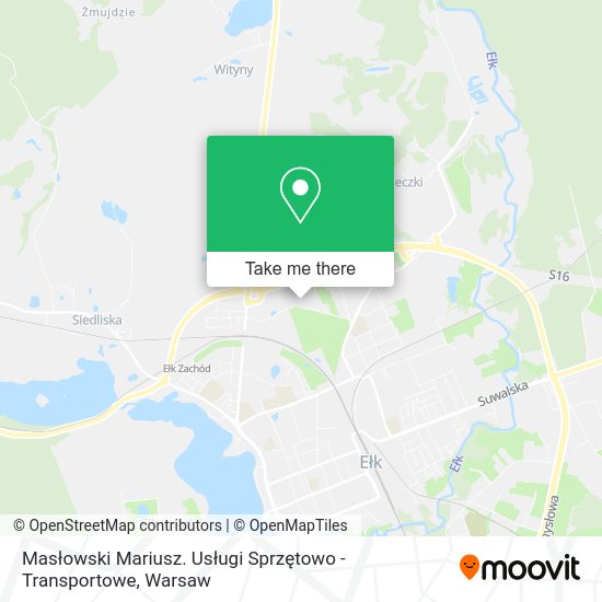 Masłowski Mariusz. Usługi Sprzętowo - Transportowe map