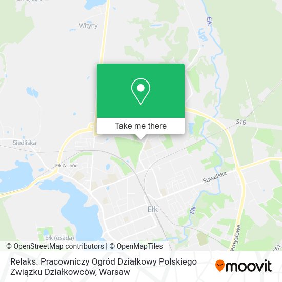 Relaks. Pracowniczy Ogród Działkowy Polskiego Związku Działkowców map