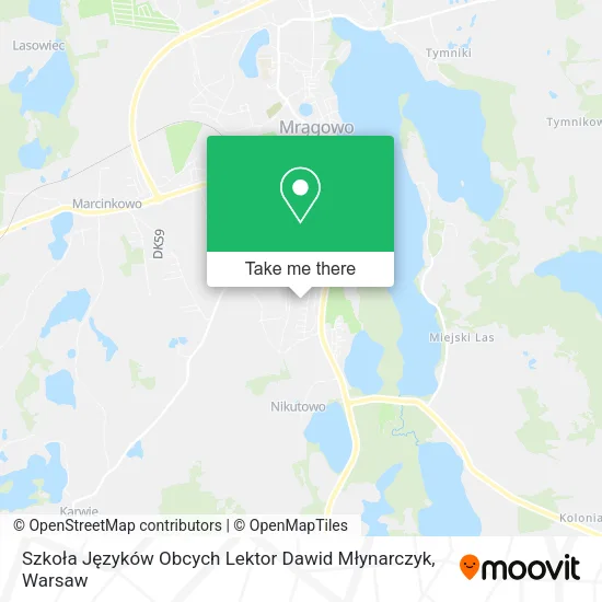 Карта Szkoła Języków Obcych Lektor Dawid Młynarczyk