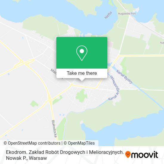 Ekodrom. Zakład Robót Drogowych i Melioracyjnych. Nowak P. map