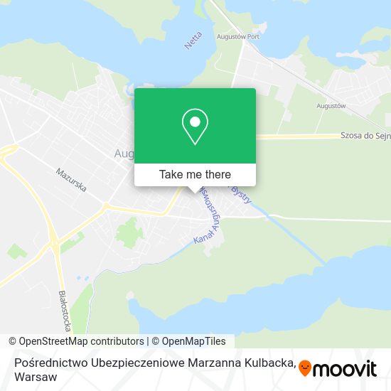 Pośrednictwo Ubezpieczeniowe Marzanna Kulbacka map