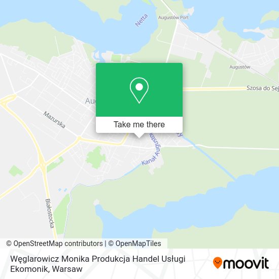 Węglarowicz Monika Produkcja Handel Usługi Ekomonik map