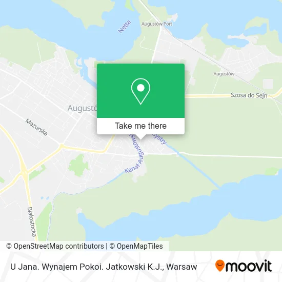 U Jana. Wynajem Pokoi. Jatkowski K.J. map