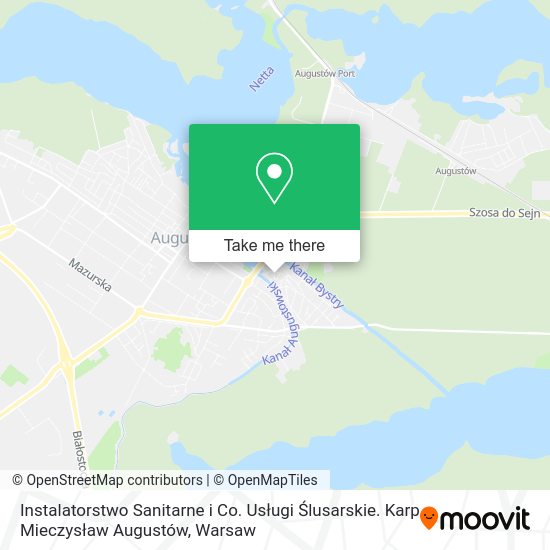 Instalatorstwo Sanitarne i Co. Usługi Ślusarskie. Karp Mieczysław Augustów map