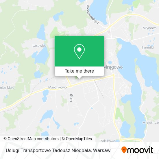 Uslugi Transportowe Tadeusz Niedbala map