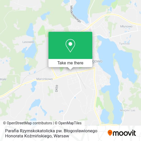 Parafia Rzymskokatolicka pw. Błogosławionego Honorata Koźmińskiego map