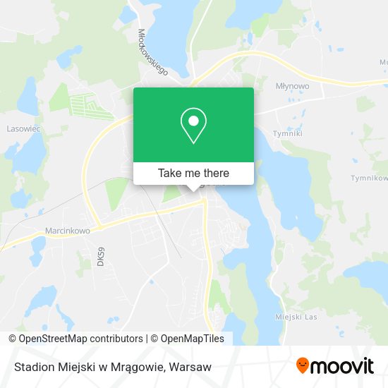 Stadion Miejski w Mrągowie map