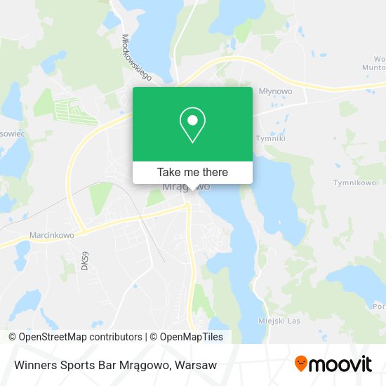 Winners Sports Bar Mrągowo map