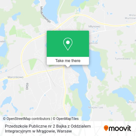 Przedszkole Publiczne nr 2 Bajka z Oddziałem Integracyjnym w Mrągowie map