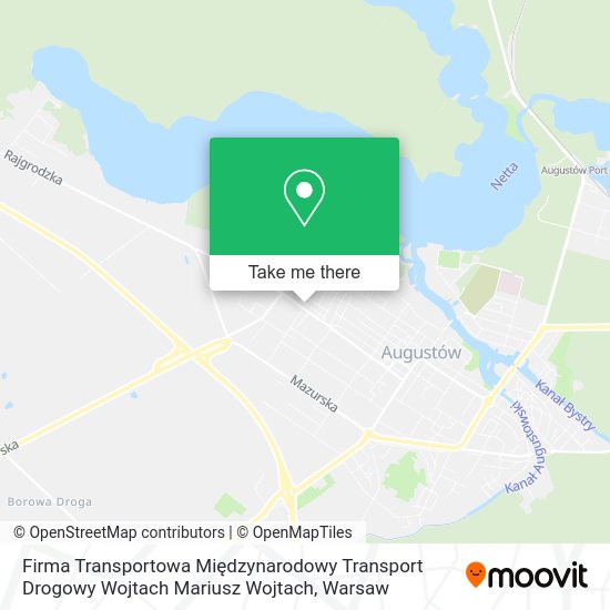 Карта Firma Transportowa Międzynarodowy Transport Drogowy Wojtach Mariusz Wojtach