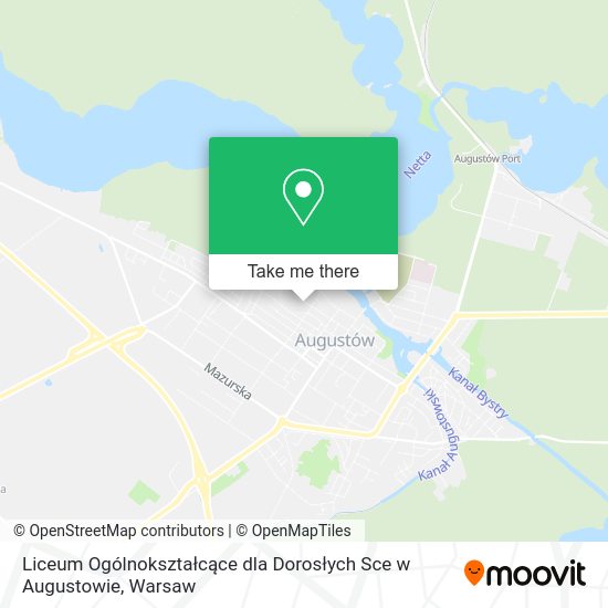 Liceum Ogólnokształcące dla Dorosłych Sce w Augustowie map