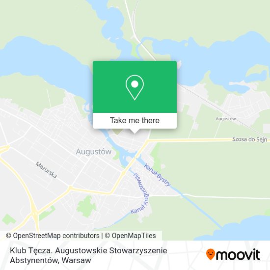 Карта Klub Tęcza. Augustowskie Stowarzyszenie Abstynentów