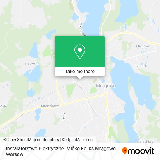 Instalatorstwo Elektryczne. Mićko Feliks Mrągowo map