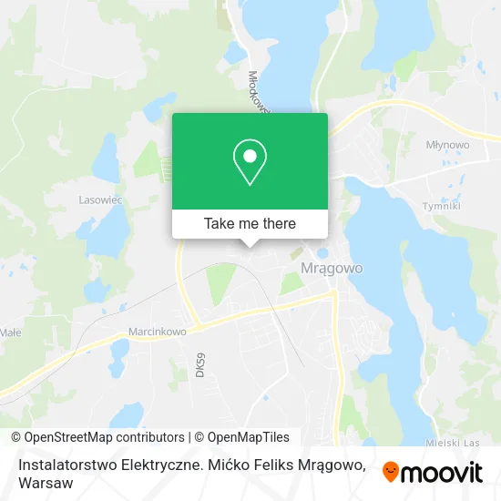 Карта Instalatorstwo Elektryczne. Mićko Feliks Mrągowo