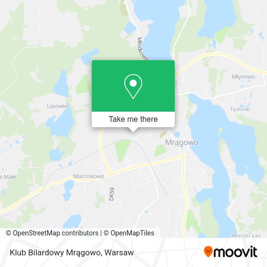 Klub Bilardowy Mrągowo map