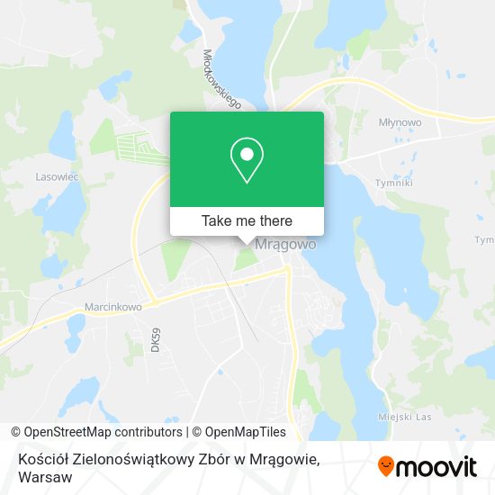 Kościół Zielonoświątkowy Zbór w Mrągowie map