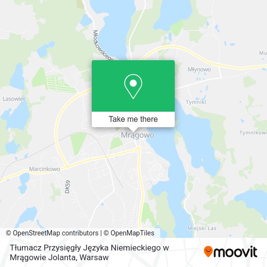 Tłumacz Przysięgły Języka Niemieckiego w Mrągowie Jolanta map