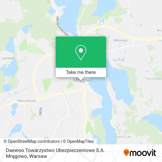 Daewoo Towarzystwo Ubezpieczeniowe S.A. Mrągowo map