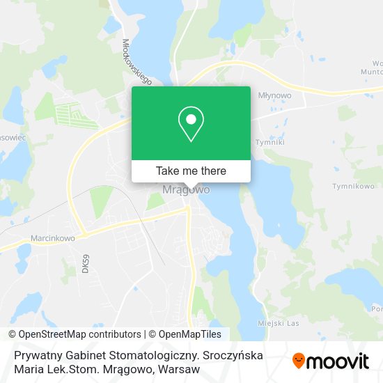 Prywatny Gabinet Stomatologiczny. Sroczyńska Maria Lek.Stom. Mrągowo map