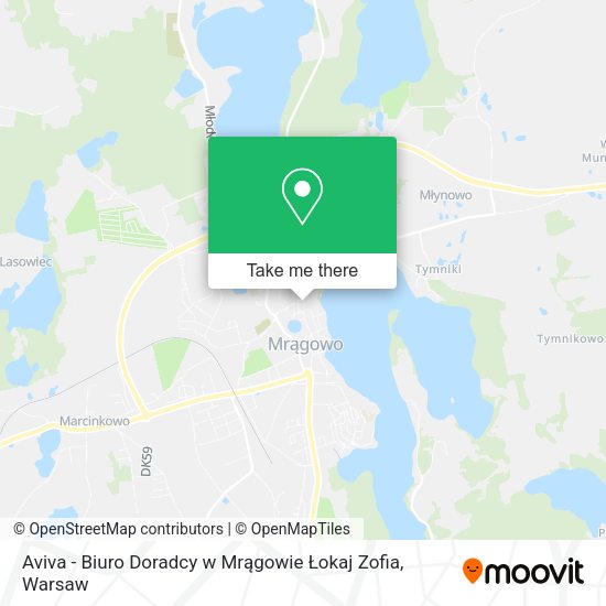 Aviva - Biuro Doradcy w Mrągowie Łokaj Zofia map