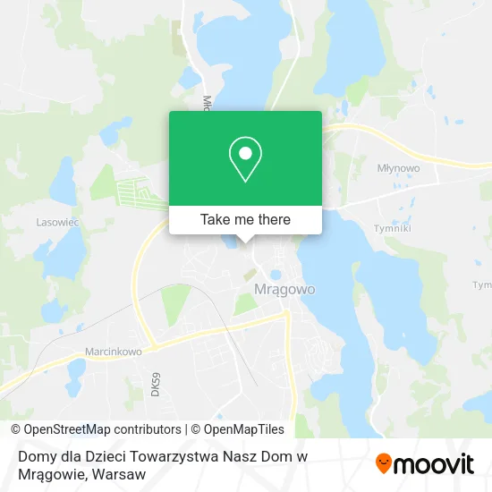 Карта Domy dla Dzieci Towarzystwa Nasz Dom w Mrągowie