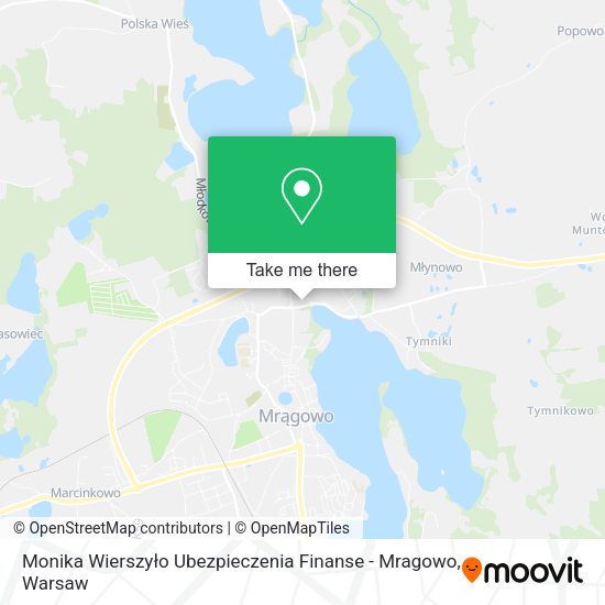 Monika Wierszyło Ubezpieczenia Finanse - Mragowo map