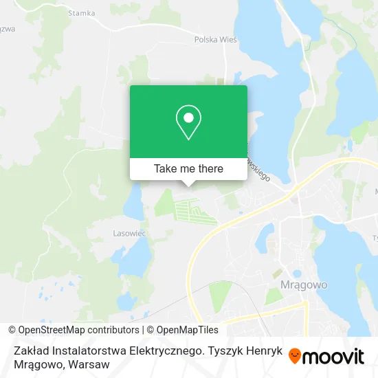 Карта Zakład Instalatorstwa Elektrycznego. Tyszyk Henryk Mrągowo