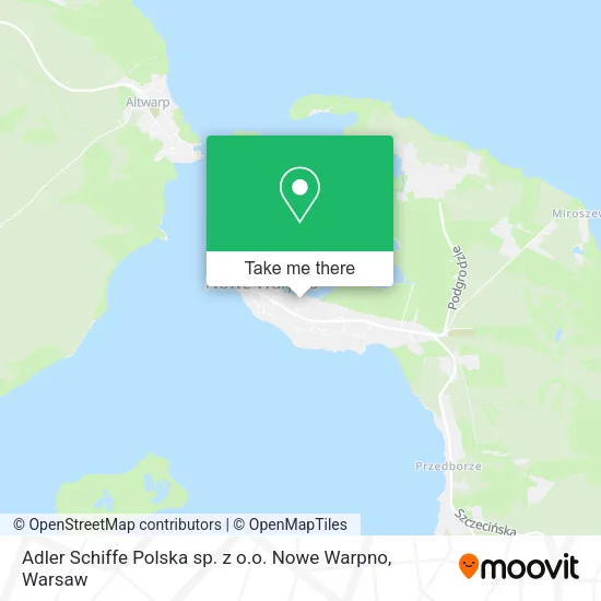Карта Adler Schiffe Polska sp. z o.o. Nowe Warpno