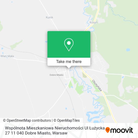 Wspólnota Mieszkaniowa Nieruchomości Ul Łużycka 27 11 040 Dobre Miasto map