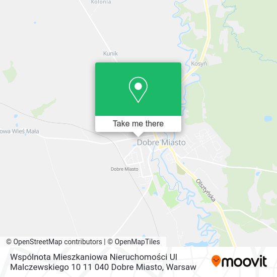 Wspólnota Mieszkaniowa Nieruchomości Ul Malczewskiego 10 11 040 Dobre Miasto map