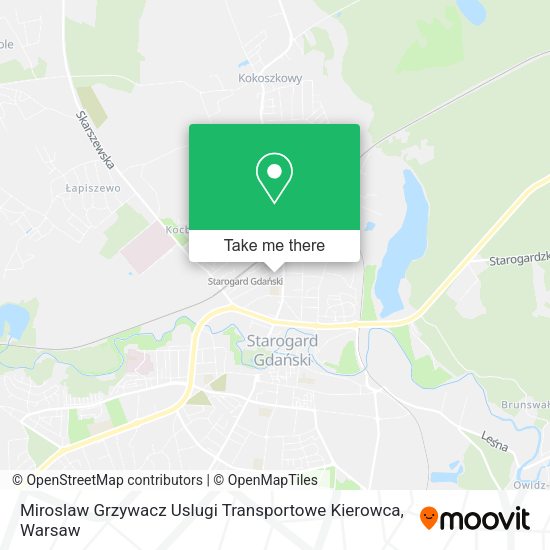 Карта Miroslaw Grzywacz Uslugi Transportowe Kierowca