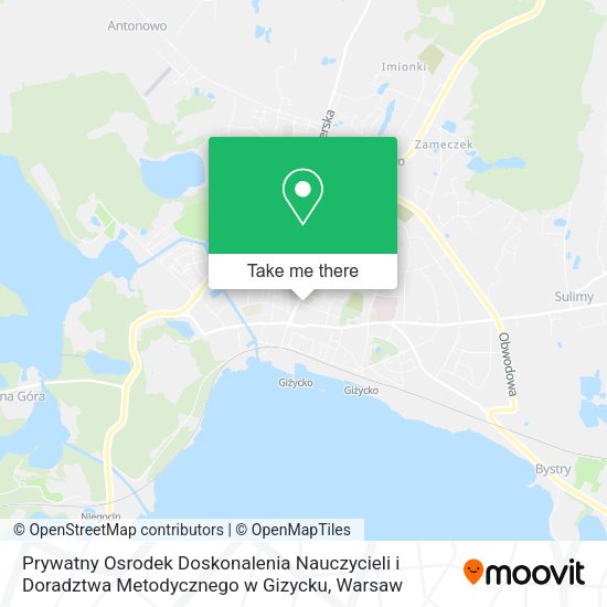 Prywatny Osrodek Doskonalenia Nauczycieli i Doradztwa Metodycznego w Gizycku map