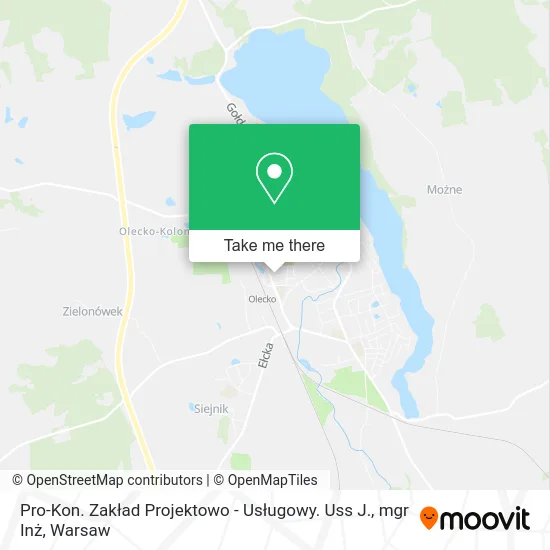 Карта Pro-Kon. Zakład Projektowo - Usługowy. Uss J., mgr Inż