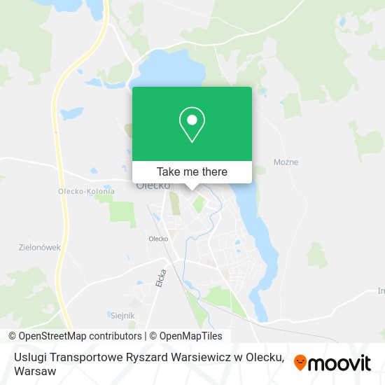 Uslugi Transportowe Ryszard Warsiewicz w Olecku map