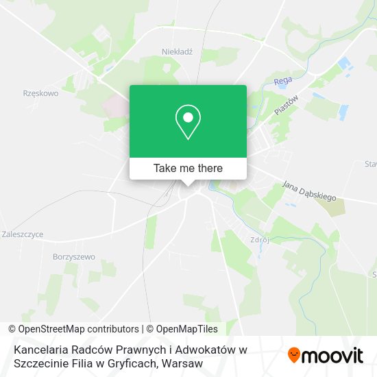 Kancelaria Radców Prawnych i Adwokatów w Szczecinie Filia w Gryficach map