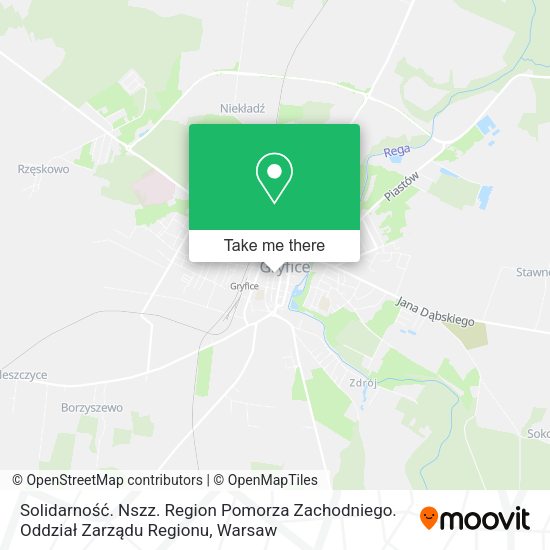 Solidarność. Nszz. Region Pomorza Zachodniego. Oddział Zarządu Regionu map