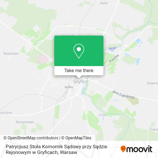 Patrycjusz Stuła Komornik Sądowy przy Sądzie Rejonowym w Gryficach map