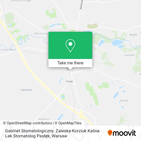 Gabinet Stomatologiczny. Zaleska-Korziuk Kalina Lek.Stomatolog Pasłęk map