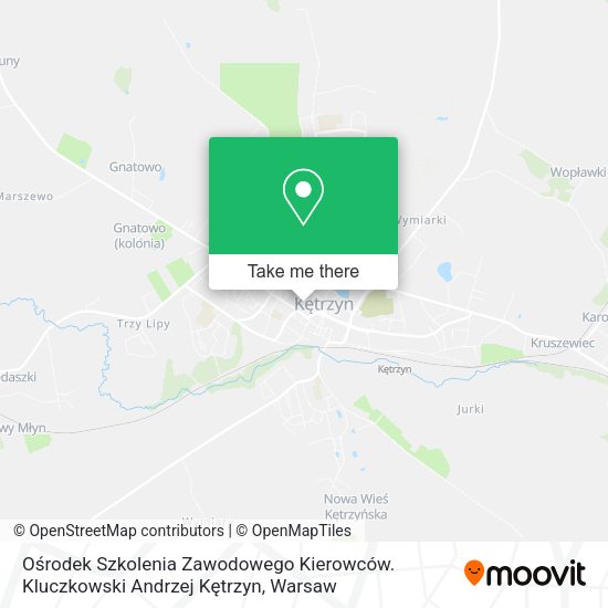 Ośrodek Szkolenia Zawodowego Kierowców. Kluczkowski Andrzej Kętrzyn map