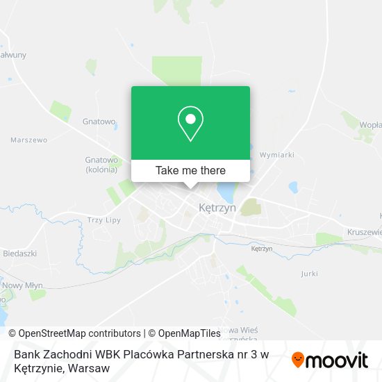 Bank Zachodni WBK Placówka Partnerska nr 3 w Kętrzynie map