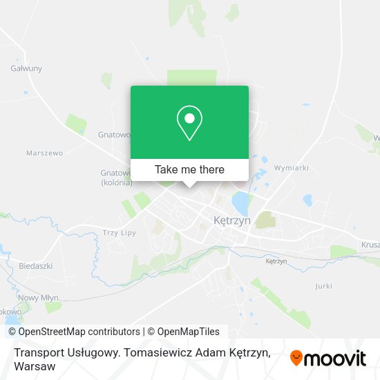 Карта Transport Usługowy. Tomasiewicz Adam Kętrzyn