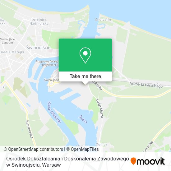 Osrodek Doksztalcania i Doskonalenia Zawodowego w Swinoujsciu map