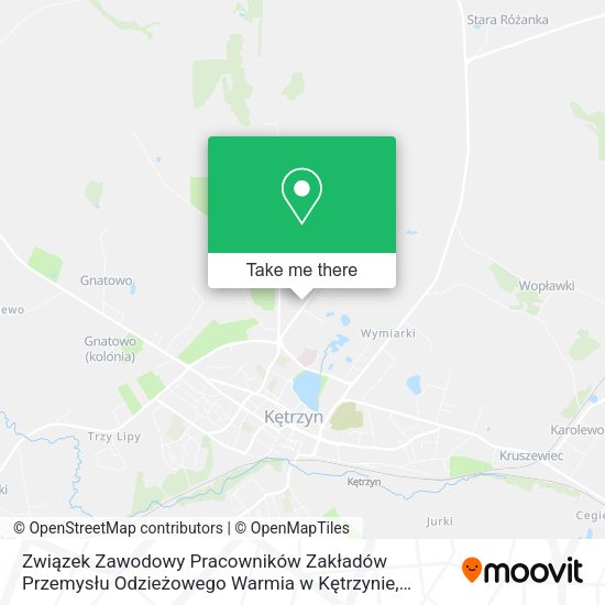 Związek Zawodowy Pracowników Zakładów Przemysłu Odzieżowego Warmia w Kętrzynie map