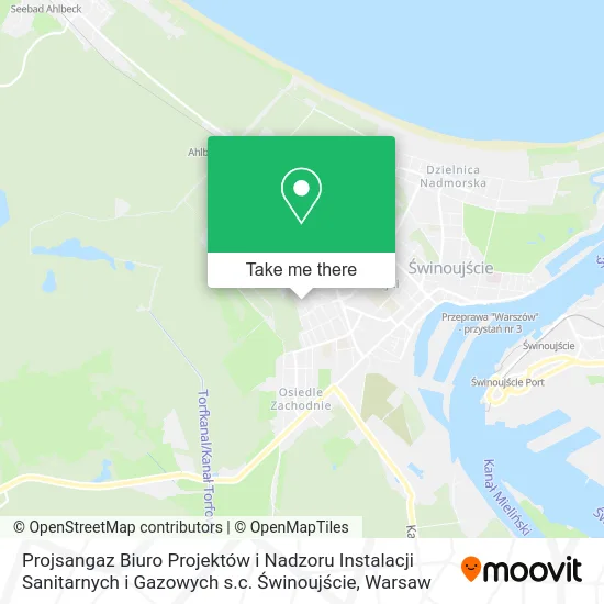 Projsangaz Biuro Projektów i Nadzoru Instalacji Sanitarnych i Gazowych s.c. Świnoujście map