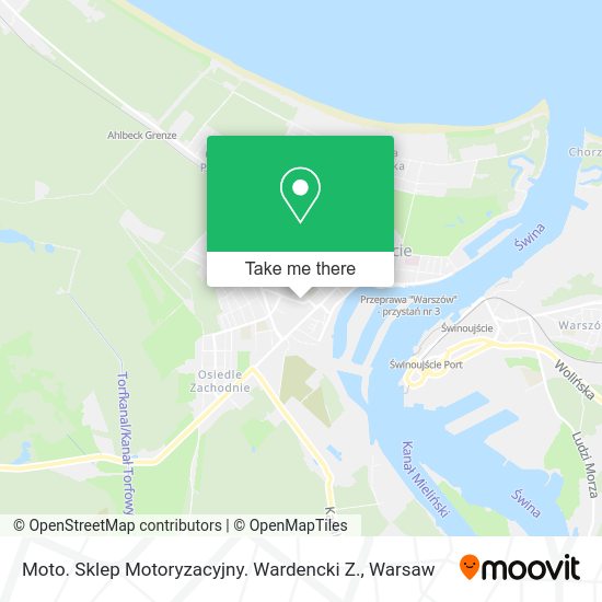 Moto. Sklep Motoryzacyjny. Wardencki Z. map